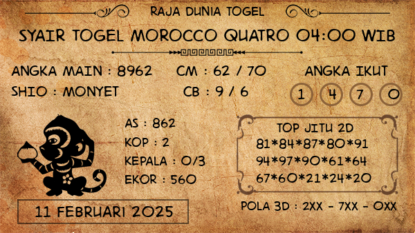 Prediksi Morocco Quatro 04:00 WIB